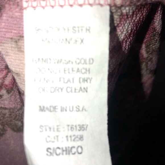 Dusty rose floral/Tank style cold shoulder top - Picture 6 of 7